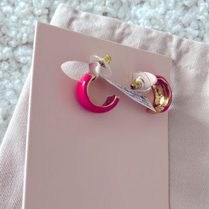 Hot pink Huggie earrings